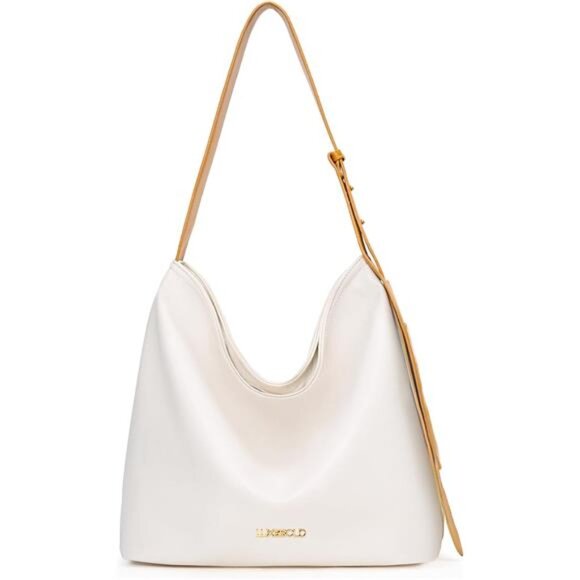 Women Shoulder Handbags with Small Pocket Beige - Picture 1 of 6